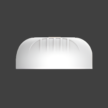 side view of unit showing flat back.