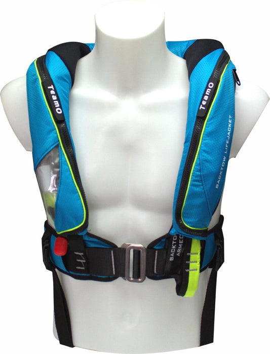 TeamO Marine | 170N Backtow™ Offshore Inflatable PFD | Blue | ProSensor