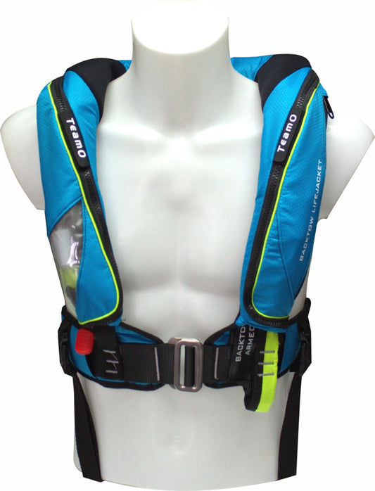 TeamO Marine | 170N Backtow™ Offshore Inflatable PFD | Hammar Firing Head | Blue