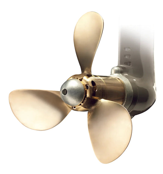 Flexofold 3 Blade Saildrive Propeller close up open view picture of folding prop