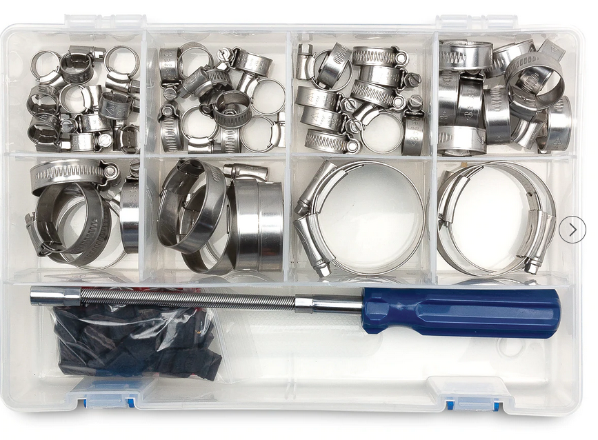 Worm Gear Hose Clamp Assortment Kit (55 Pieces)