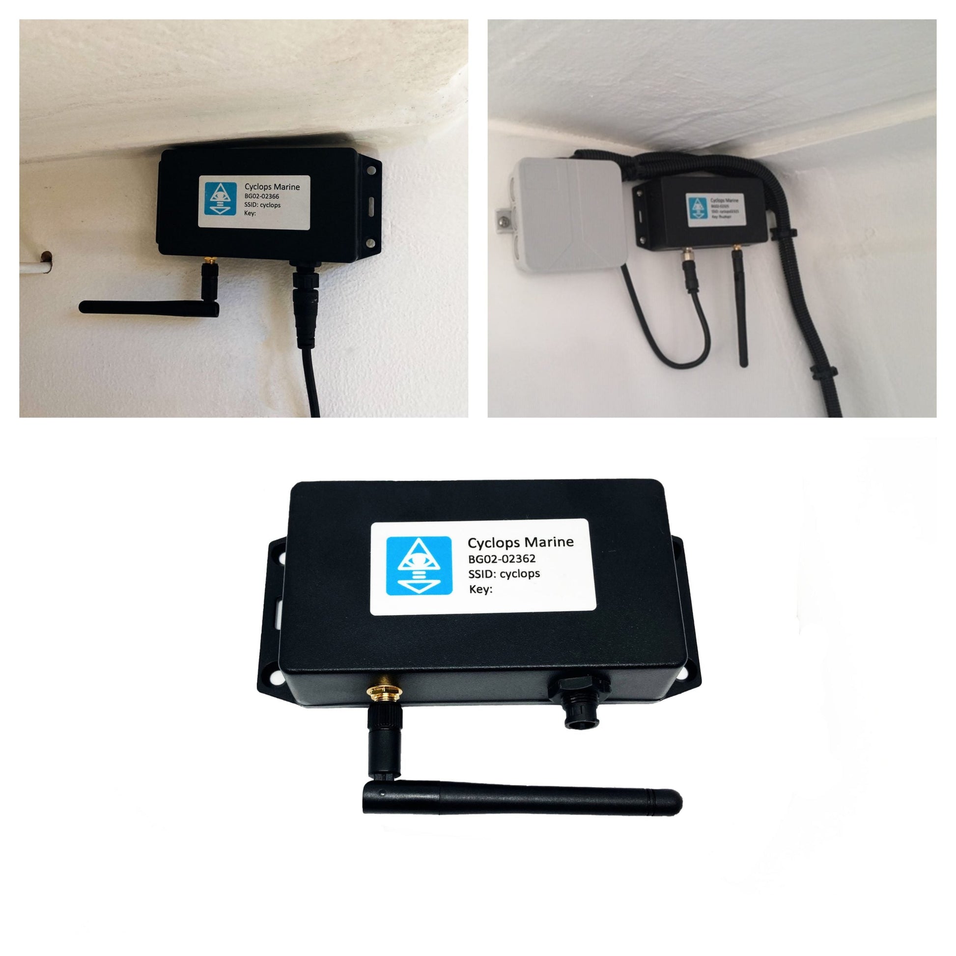 Positionss for mounting the Cyclops Marine Gateway