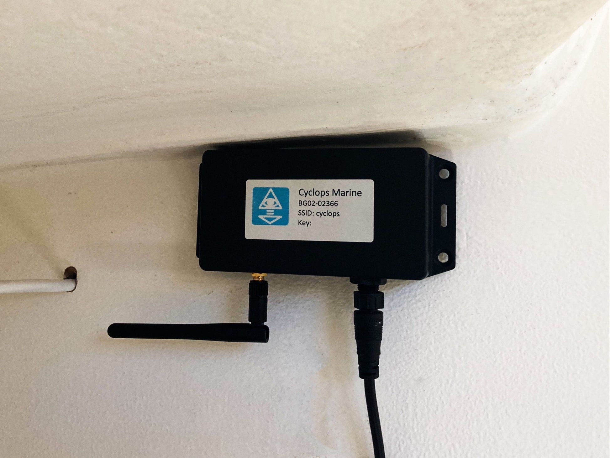 Close up of the Gateway and Antenae mount inside a boat.