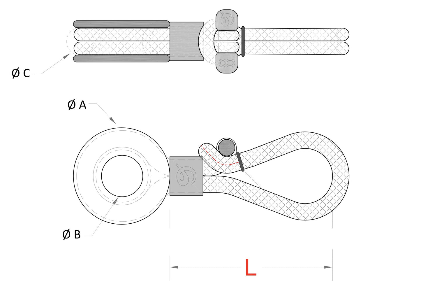 Block-Shackle® Friction Coated Textile - Plug and Sail - Size Options Available