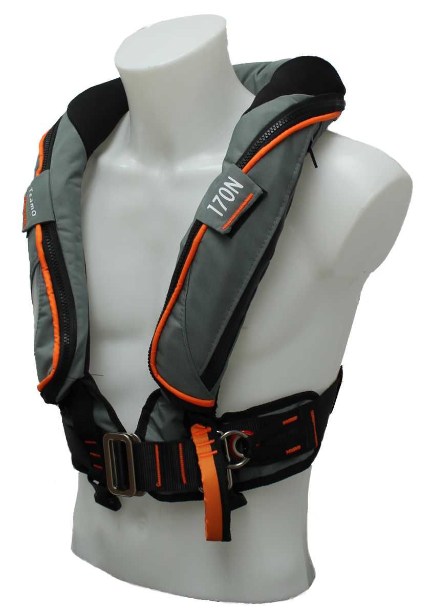 170N BackTow inflatable PFD in Grey side angle