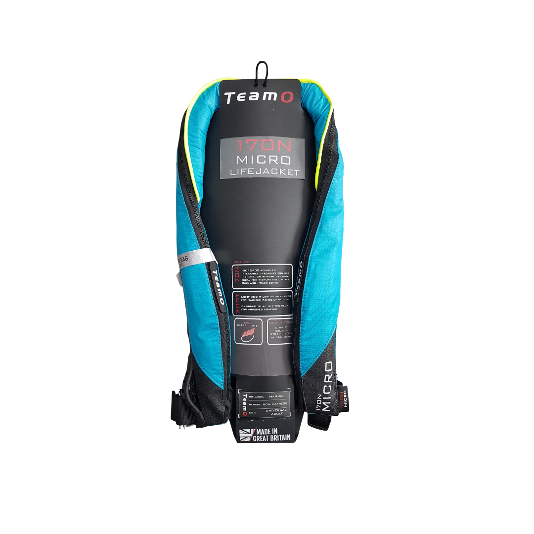 TeamO Marine | BackTow NOT Included | 170N Micro Inflatable PFD | Automatic |Blue |