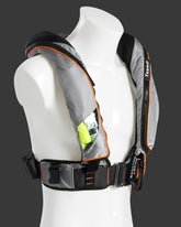 TeamO Marine | 170N Backtow™ Offshore Inflatable PFD | Grey and Orange | PRO Sensor