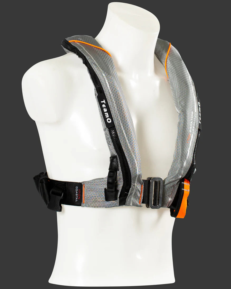 TeamO Marine | 275N BackTow™ Ocean Inflatable PFD | Grey