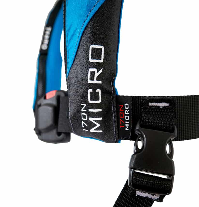 TeamO Micro Inflatable PFD in Black Close Up