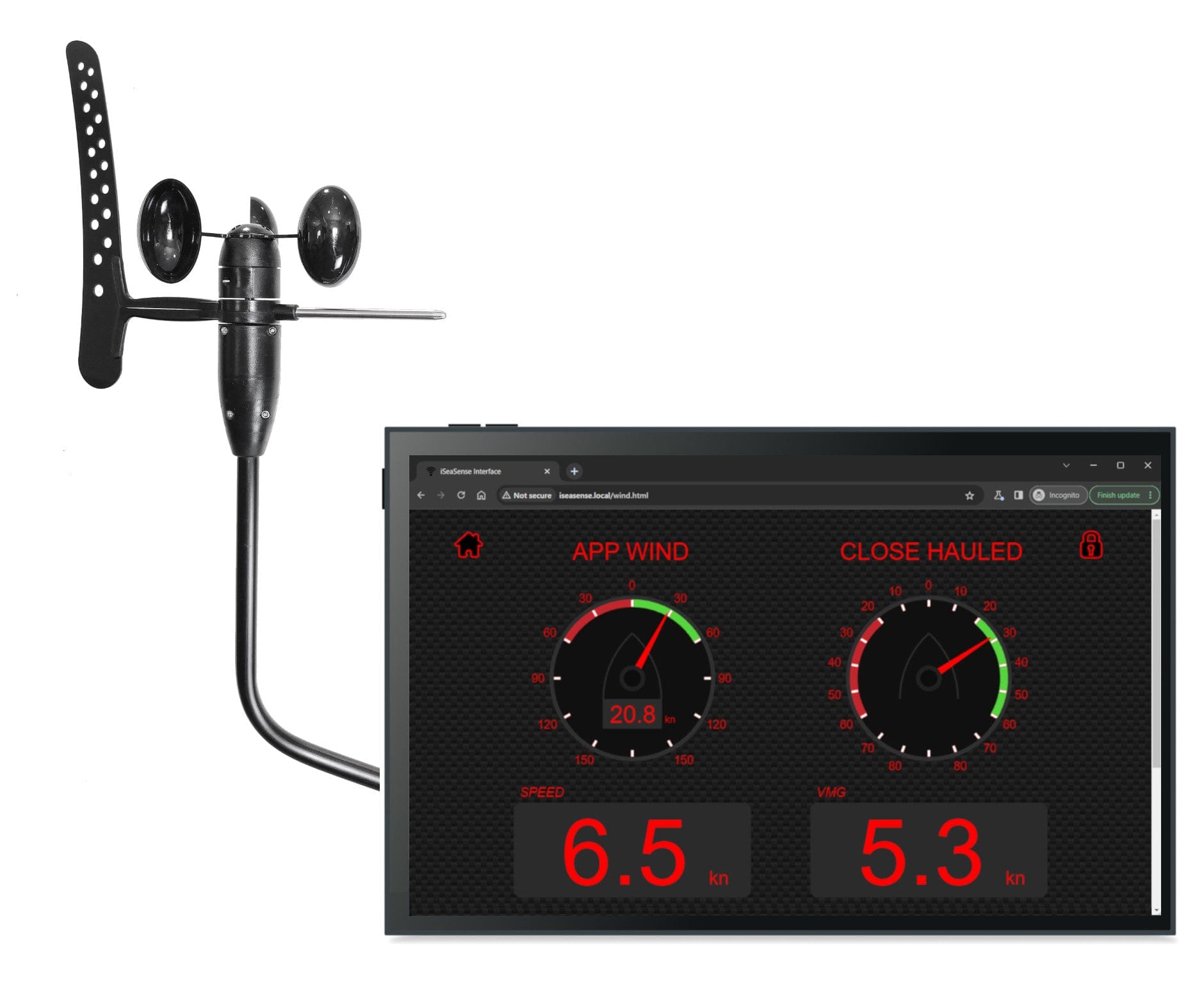 iSeaSense  Wind Pack - Cutting-edge wireless sensor technology for precise speed, depth, temp, and wind measurement