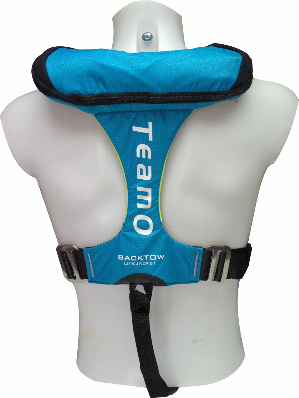 Blue TeamO inflatable PFD from back 