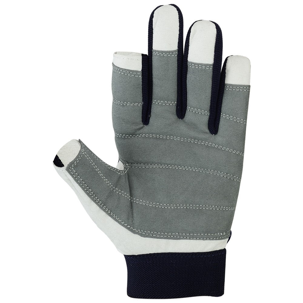 Sailing Gloves Navy Blue Long (2 cut / 3 Full) Fingers - Azure (Small to 2XL)