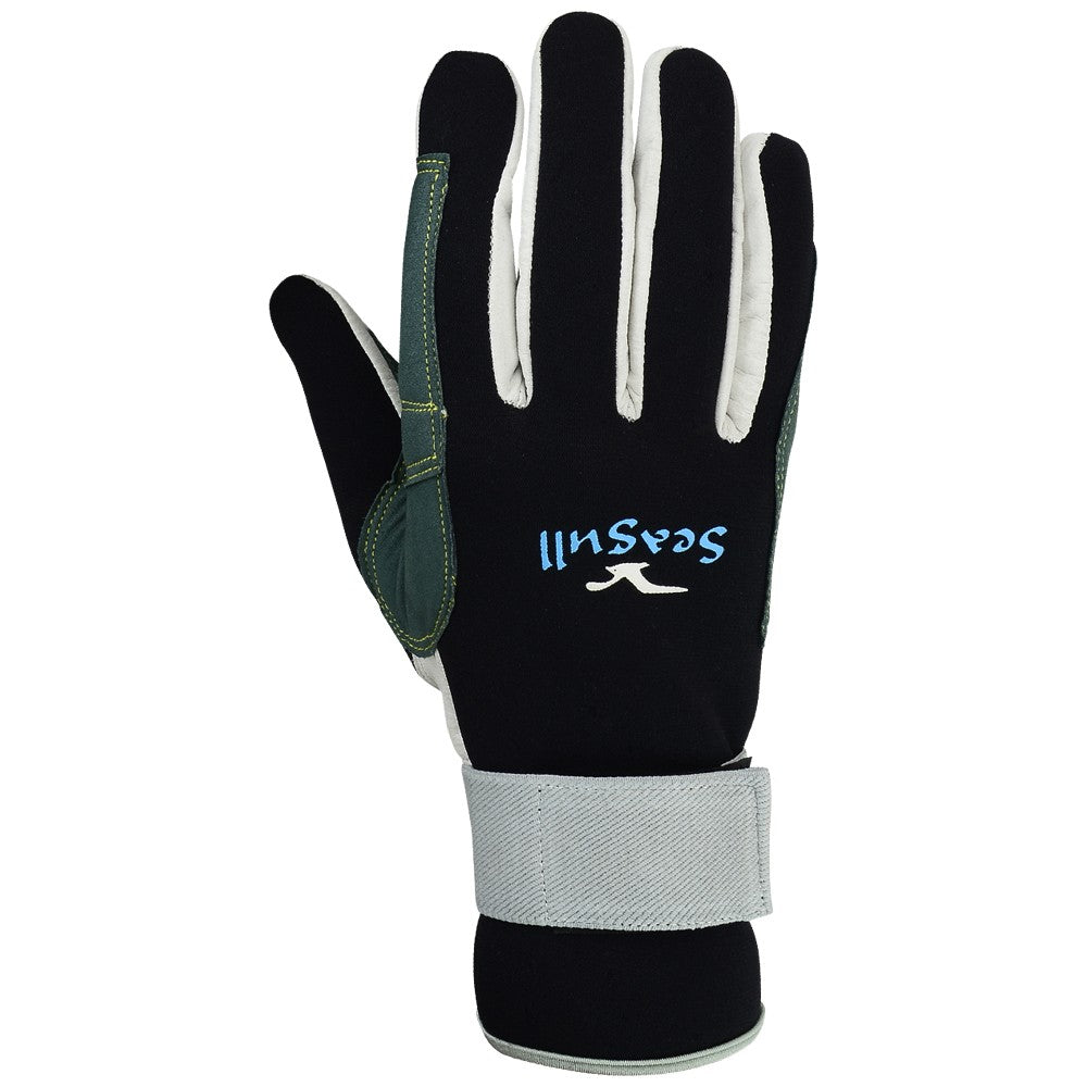 Seagull Neoprene Sailing Gloves, with Wrist Straparound - Azure (Small to 2XL)