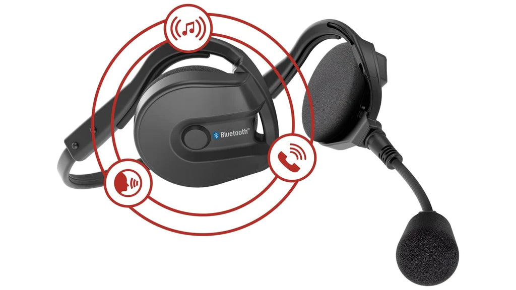 Connect headset to your cellphone, your ipod for music and tap the button to go back and communicate with your sailing crew. Connect this Sena headset to any bluetooth device.
