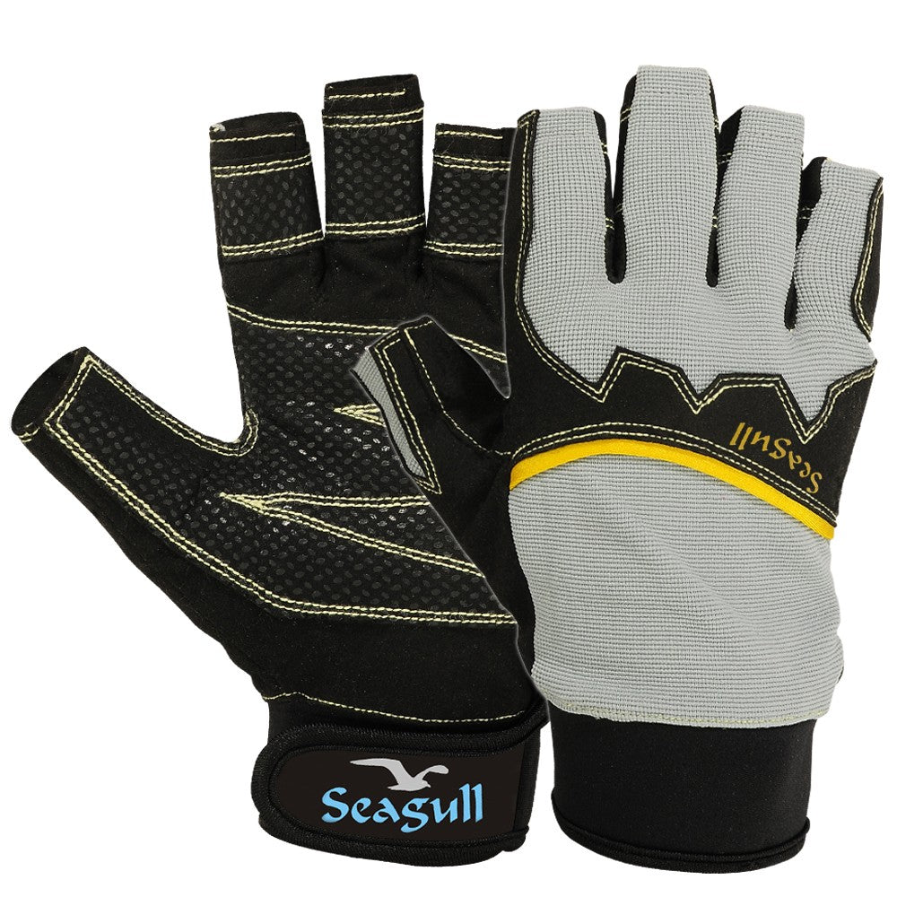 Seagull Extreme Grip Sailing Gloves Cut Fingers - Azure (Small to 2XL)