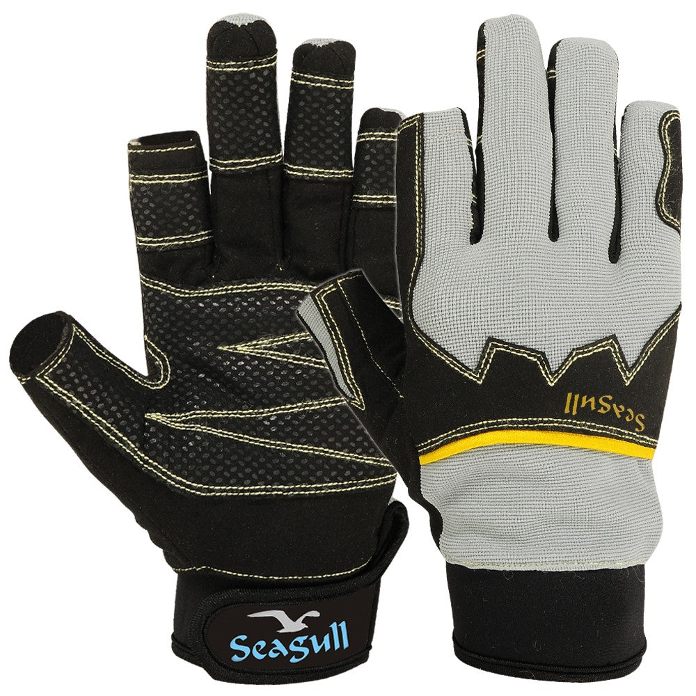 Seagull: Full Finger Sailing Gloves Extreme Grip - Azure (Small to 2XL)