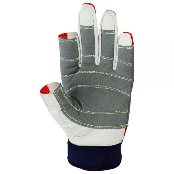 Sailing Gloves Strong Stitching Red / Grey 2 Cut 3 Full Finger - Azure
