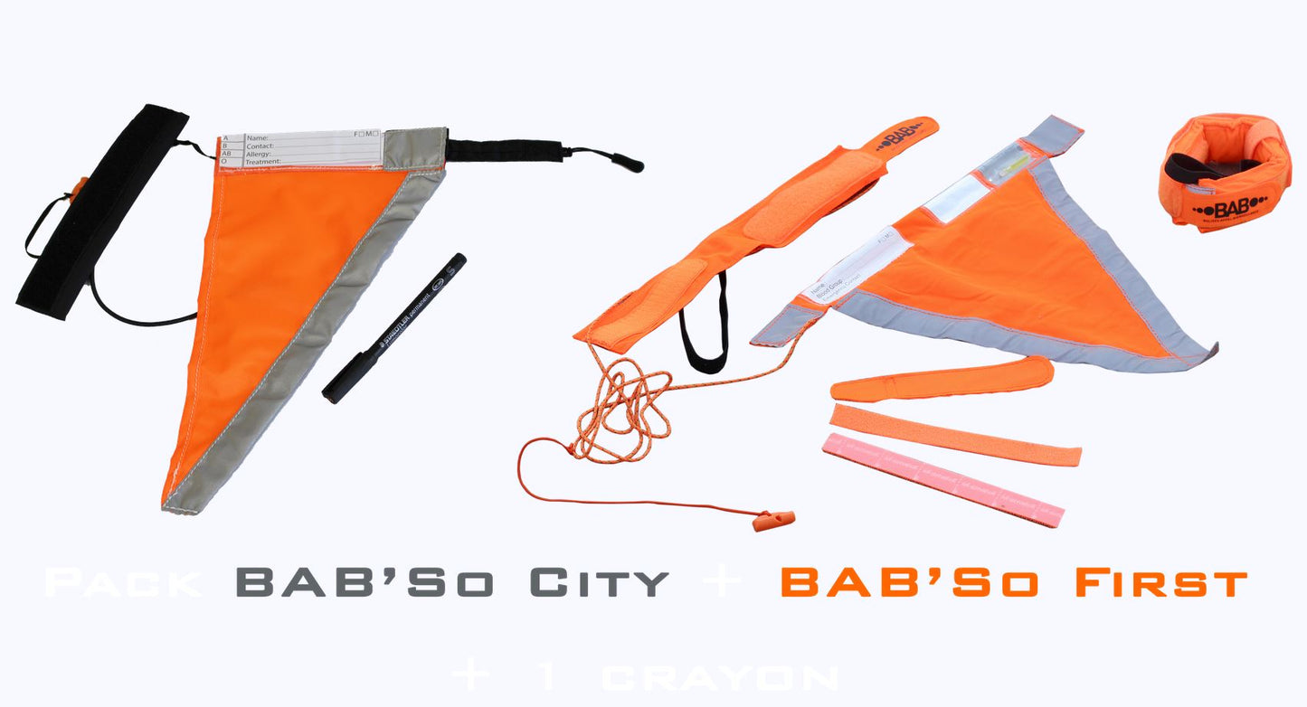 Bab'so First and Bab'so City-Alert- Kit - Swimming Flag Visibility Aides
