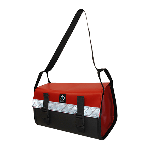 Anchor Bag in Red. This is made by Outils Ocean and has clips to seal the top cover. Made from durable, weather-resistant materials, this bag ensures the longevity of your anchor equipment. Its secure clips provide a reliable seal for the top cover, keeping your anchor gear safe and protected during your maritime adventures.