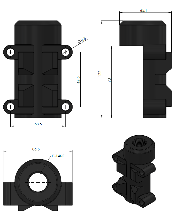 Indie Marine Canada Antenna Accessories: Mast/Rail Mount (ZCELN275F)