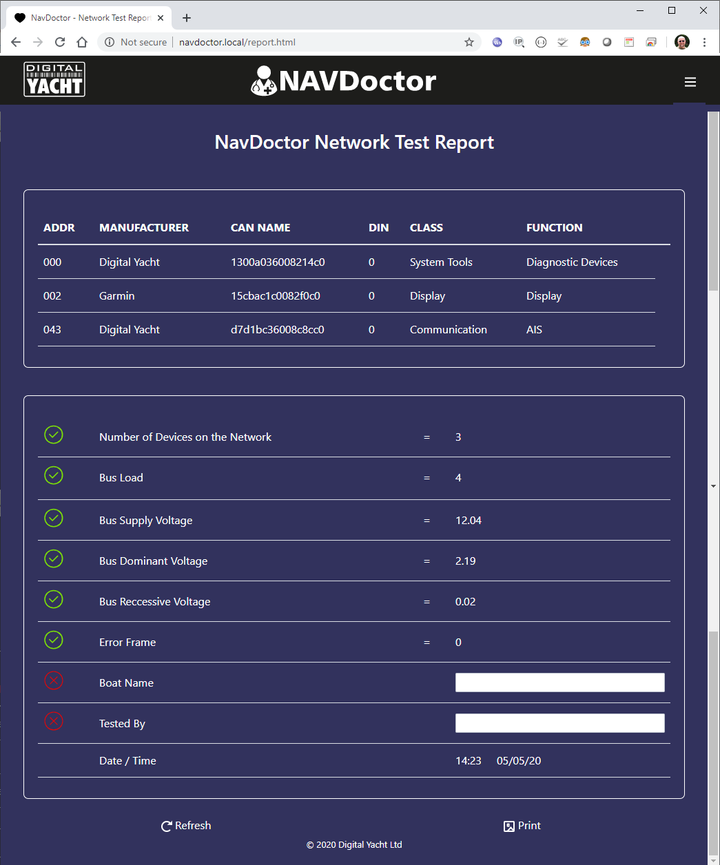 NavDoctor – NMEA 2000 Diagnostic Tool