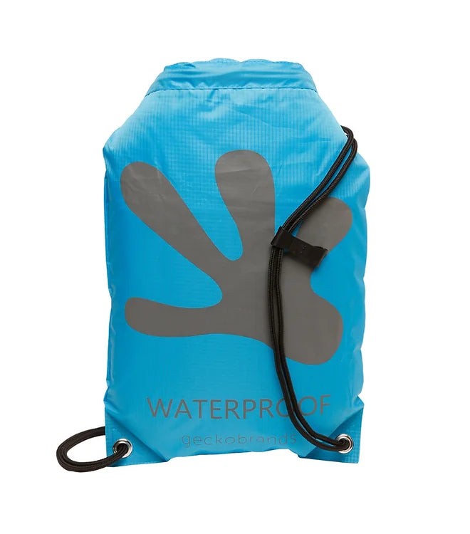 Drawstring Waterproof Backpack Geckobrands Bright Blue Grey