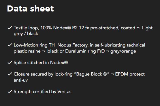 Loop and Ring « Textile Strop with Ring » (Static Open Ring) - Nodus